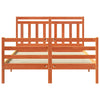 Sängyn runko päätyllä 2 pcs Vaha ruskea 5FT King Size