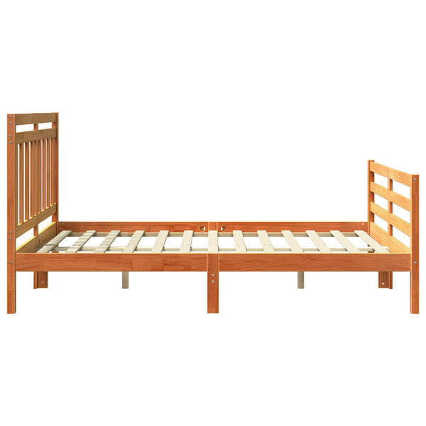 Sängyn runko päätyllä 2 pcs Vaha ruskea 5FT King Size