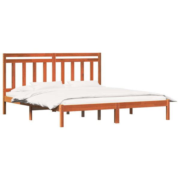Päätyllä varustettu sängyn runko 2 osaa Vaha ruskea 6FT Super King Size
