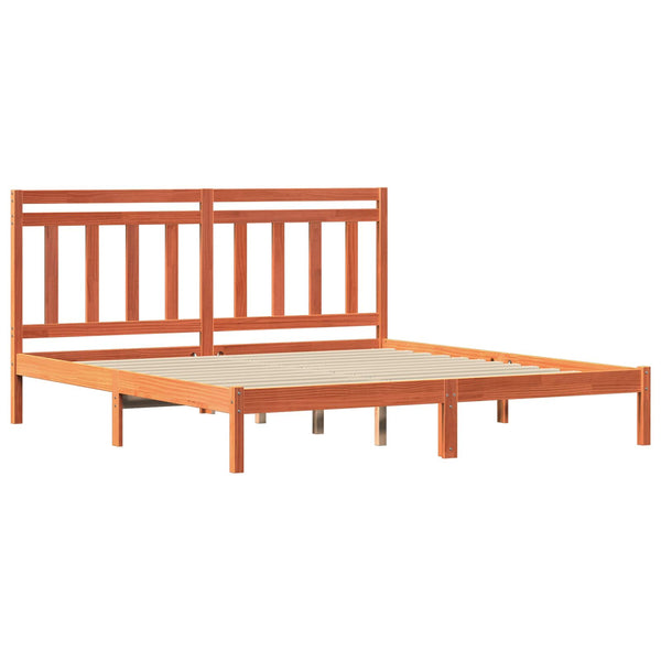 Päätyllä varustettu sängyn runko 2 osaa Vaha ruskea 6FT Super King Size
