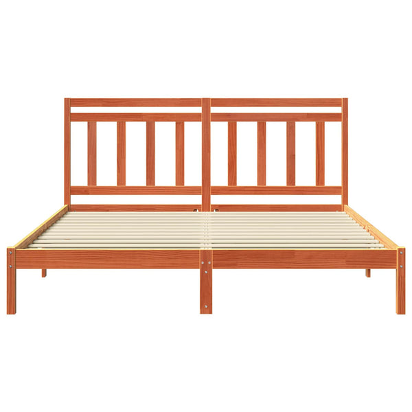 Päätyllä varustettu sängyn runko 2 osaa Vaha ruskea 6FT Super King Size