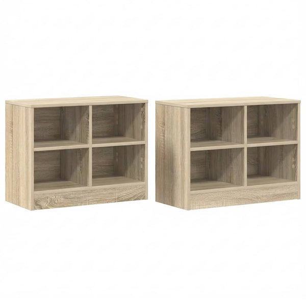 Sängynkaappi 2 kpl Sonoma-tammi 66 x 33 x 48 cm Tekninen puu