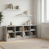 Sängynkaappi 2 kpl Betoninharmaa 66 x 33 x 48 cm Tekninen puu