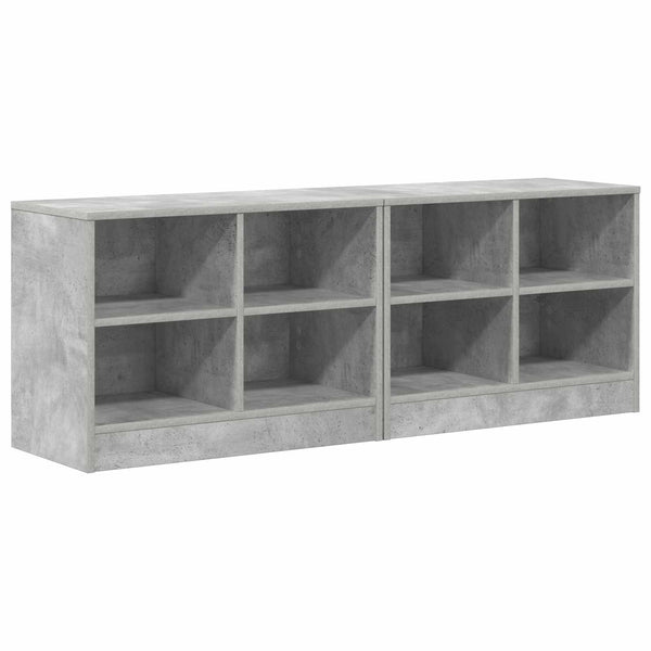 Sängynkaappi 2 kpl Betoninharmaa 66 x 33 x 48 cm Tekninen puu