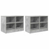 Sängynkaappi 2 kpl Betoninharmaa 66 x 33 x 48 cm Tekninen puu