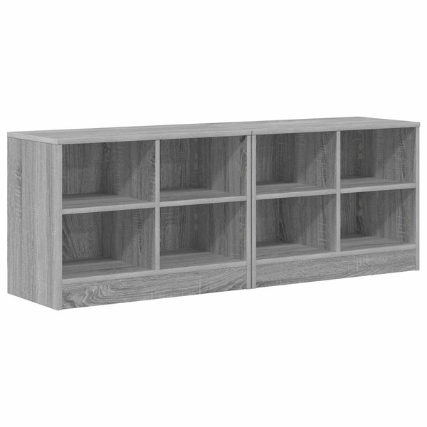 Sängynkaappi 2 kpl Harmaa Sonoma 66 x 33 x 48 cm Tekninen puu