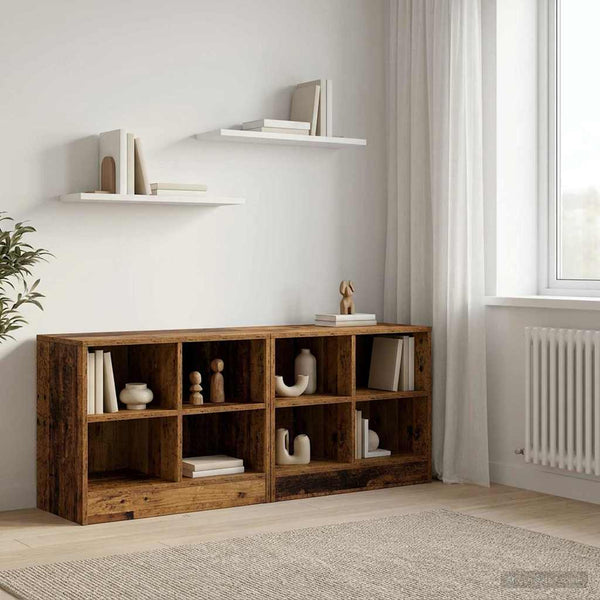Sängynkaappi 2 kpl Vanha puu 66 x 33 x 48 cm Tekninen puu