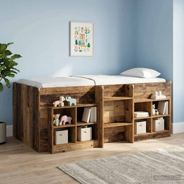 Sängynkaappi 2 kpl Vanha puu 66 x 33 x 48 cm Tekninen puu