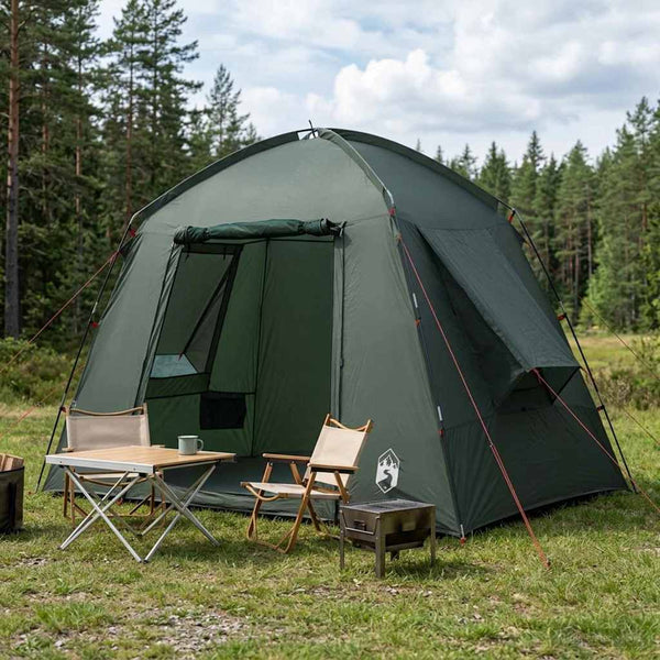 Mökki teltta 3 hengelle Armivihreä Polyesteri
