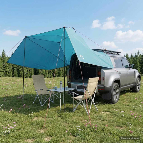 Auto Teltta Sininen 350 x 250 cm Polyesteri ja teräs
