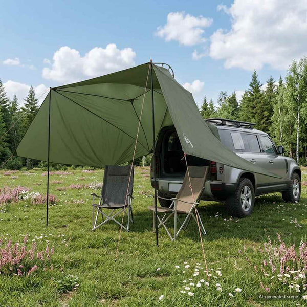 Auto Teltta Armivihreä 350 x 250 cm Polyesteri ja teräs