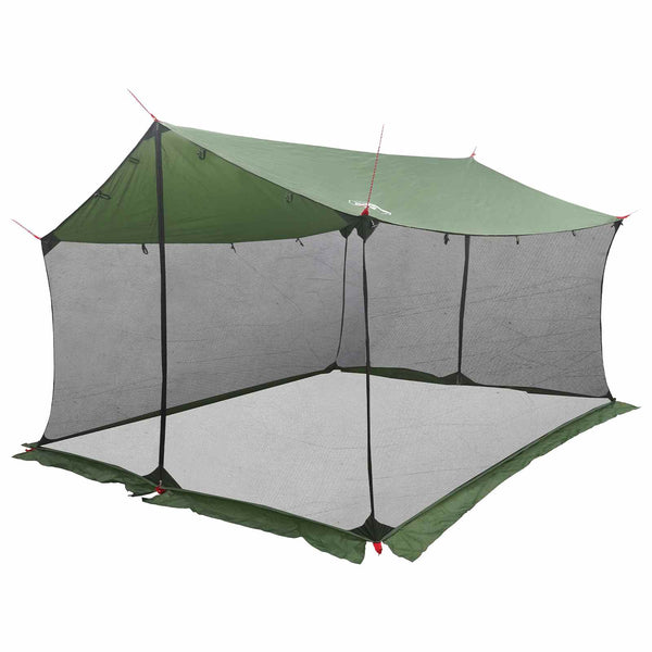 Camping-teltta verkkoseinillä Vihreä 340 x 260 x 220 cm