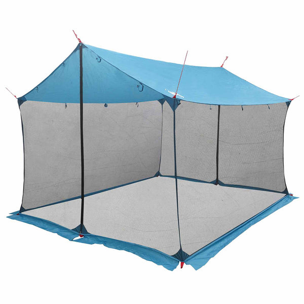 Camping-teltta verkkoseinillä Sininen 340 x 260 x 220 cm