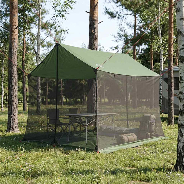 Camping-teltta verkkoseinillä Vihreä 270 x 210 x 210 cm