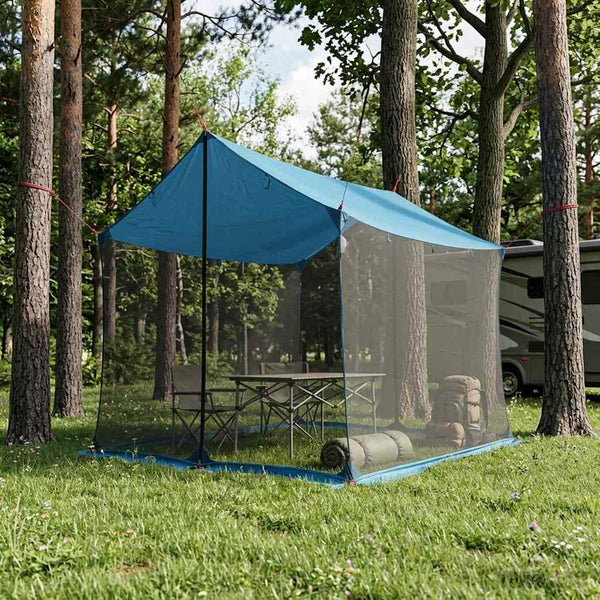 Camping-teltta verkkoseinillä Sininen 270 x 210 x 210 cm
