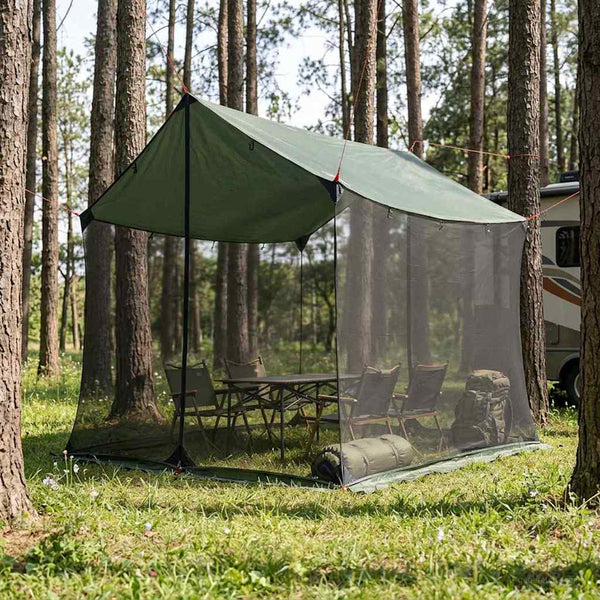 Camping-teltta verkkoseinillä Armivihreä 270 x 210 x 210 cm