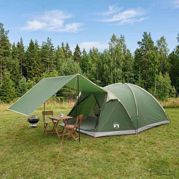 Mökki teltta 6 hengelle Vihreä Polyesteri ja teräs