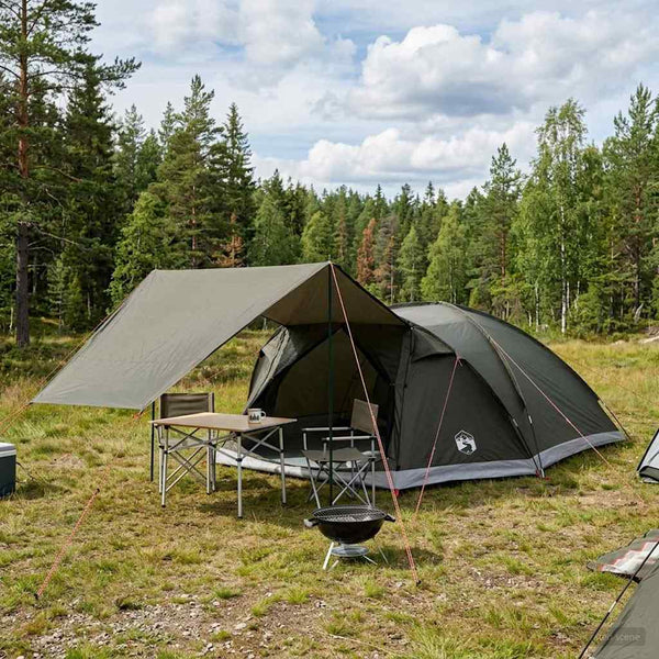 Mökki teltta 8 hengelle Armyn vihreä Polyesteri ja teräs