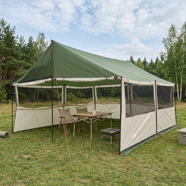 Perhe Teltta Vihreä 450 x 400 x 265 cm Polyesteri ja teräs