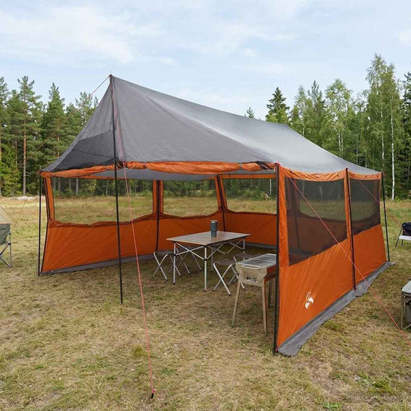 Perhe Teltta Harmaa ja oranssi 450 x 400 x 265 cm