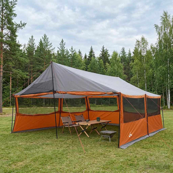 Perhe Teltta Harmaa ja oranssi 600 x 402 x 268 cm
