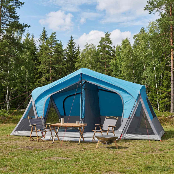 Mökki teltta Sininen 10-henkilöä Polyesteri ja teräs