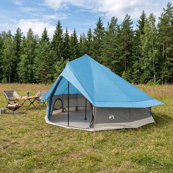 Tipi-teltta 18 hengelle Sininen Polyesteri ja teräs