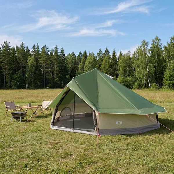 Tipi-teltta 20 hengelle Vihreä Polyesteri ja teräs