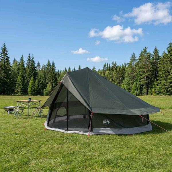 Tipi-teltta 20 hengelle Armivihreä Polyesteri ja teräs