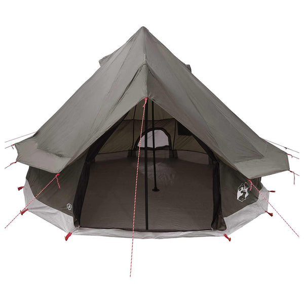Tipi-teltta 4 hengelle Ruskea Harmaa Polyesteri ja teräs