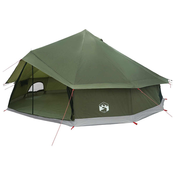 Tipi-teltta 12 hengelle Armivihreä Polyesteri ja teräs