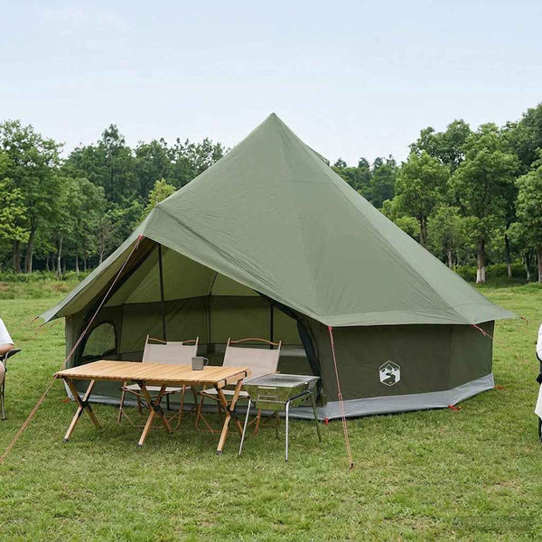 Tipi-teltta 10 hengelle Armivihreä Polyesteri ja teräs