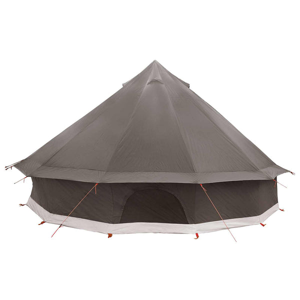 Tipi-teltta 10 hengelle Ruskea Harmaa Polyesteri ja teräs