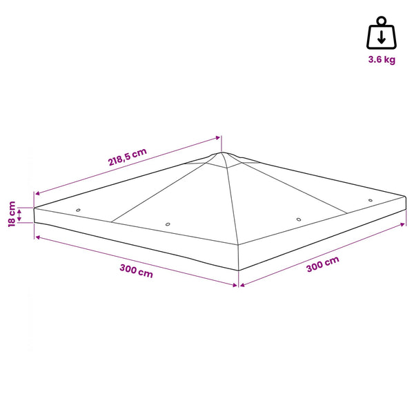 Gazebo-kansio Taupe 300 x 300 cm Polyesteri ja teräs