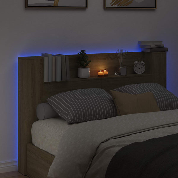 Päätykaappi LED:llä Sonoma Tekninen puu