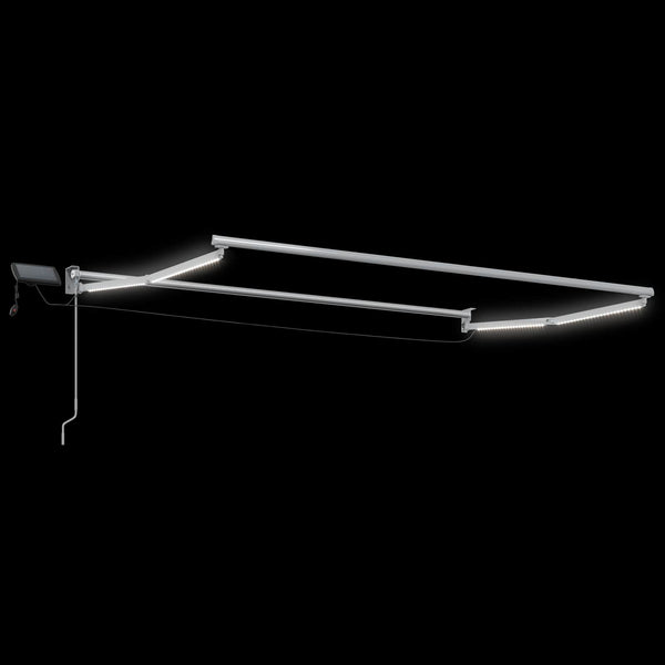 Käsikäyttöinen vetäytyvä markiisi LED-valoilla 3,5 x 2 m