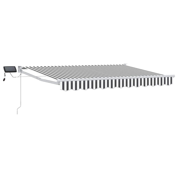 Käsikäyttöinen vetäytyvä markiisi LED-valoilla 3,5 x 2 m