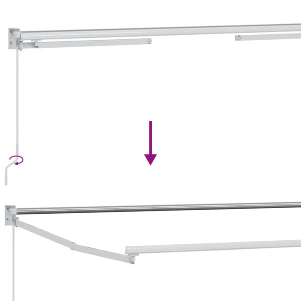 Käsikäyttöinen vetäytyvä markiisi LED-valoilla 3,5 x 2,5 m