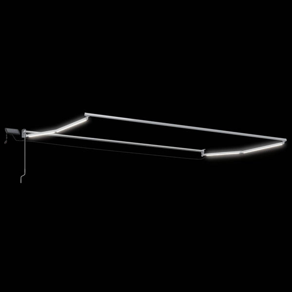 Käsikäyttöinen vetäytyvä markiisi LED-valoilla 5 x 3 m