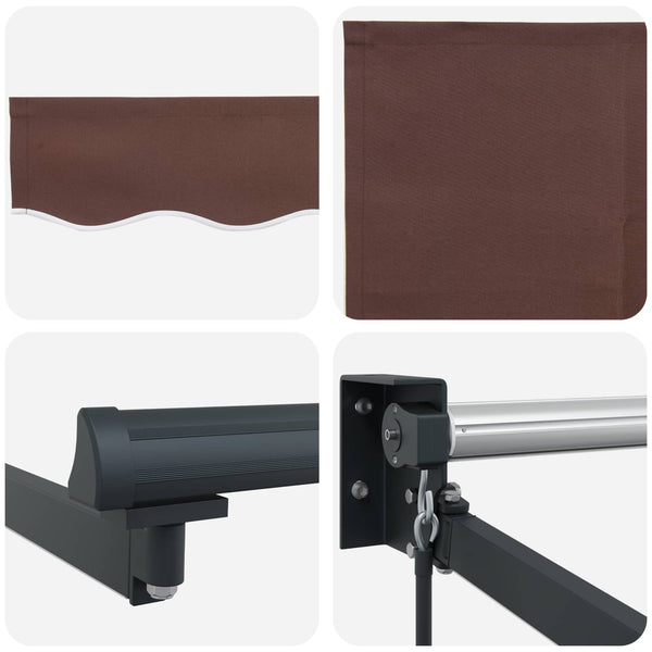 Käsikäyttöinen vetäytyvä markiisi LED-valoilla 2,5 x 2 m