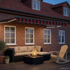 Käsikäyttöinen vetäytyvä markiisi LED-valoilla 3,5 x 2 m