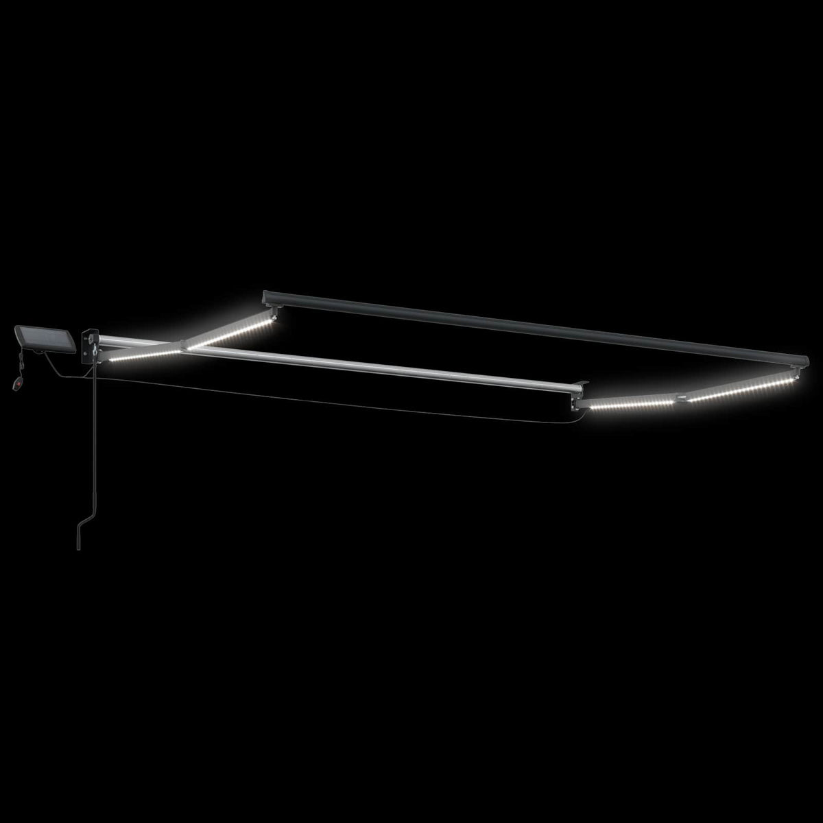 Käsikäyttöinen markiisi aurinkokenno-LED-valolla 3,5 x 2 m