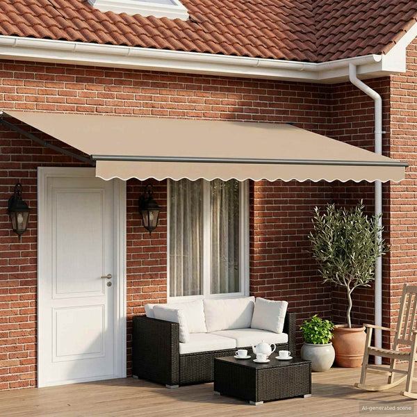 Sähkökäyttöinen Vedettävä Varjo Beige 4 × 3 m
