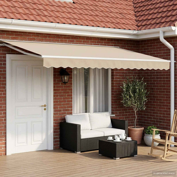 Manuaalinen vedettävä varjo Beige 4,5 × 3 m