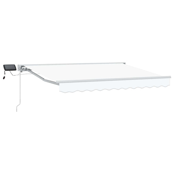 Manuaalinen markiisin runko LED-valoilla Valkoinen 3,5 x 2,5 m