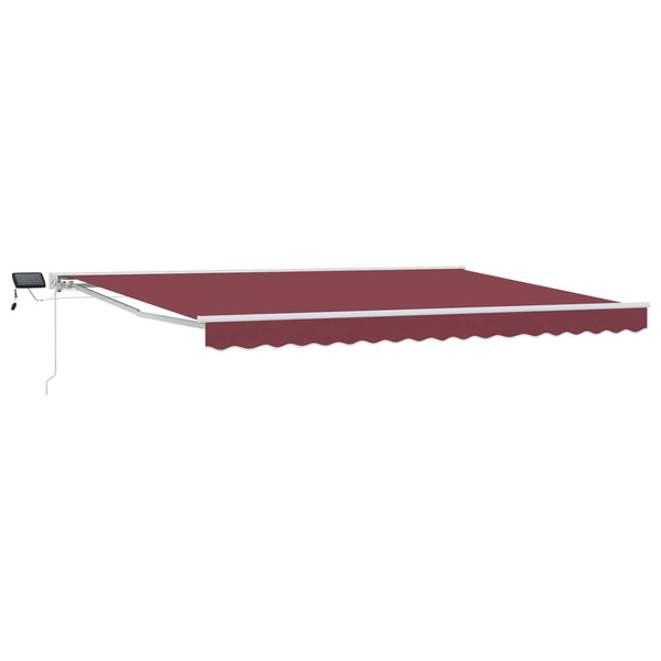 Manuaalinen markiisin runko LED-valoilla 4 × 3 m