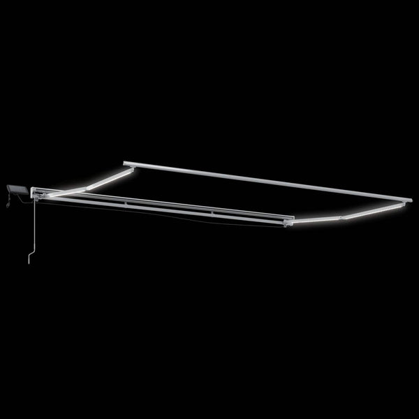 Manuaalinen markiisin runko LED-valoilla 4 × 3 m