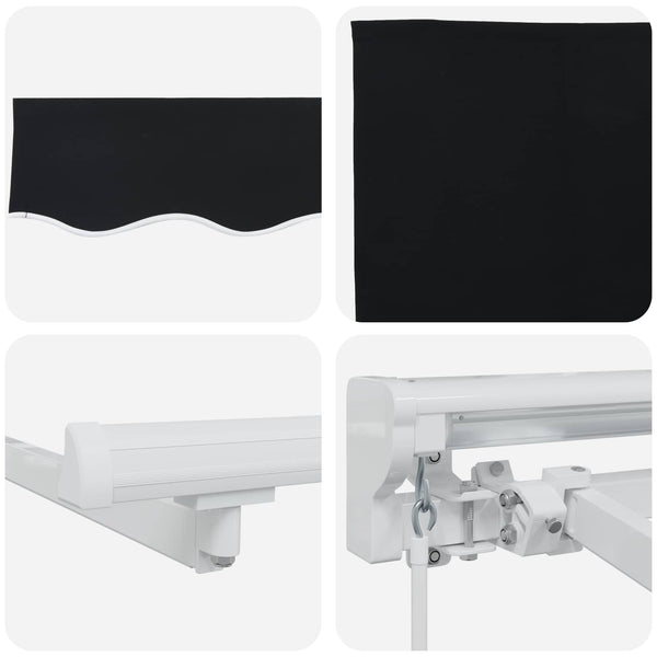 Manuaalinen markiisin runko LED-valoilla 4 × 3 m
