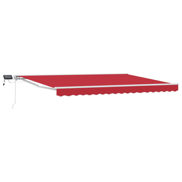 Manuaalinen markiisin runko LED-valoilla 4 × 3 m