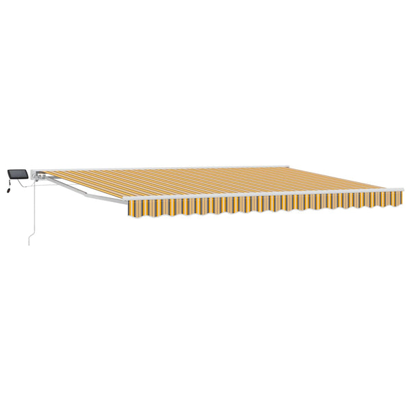 Manuaalinen markiisin runko LED-valoilla 4 × 3,5 m